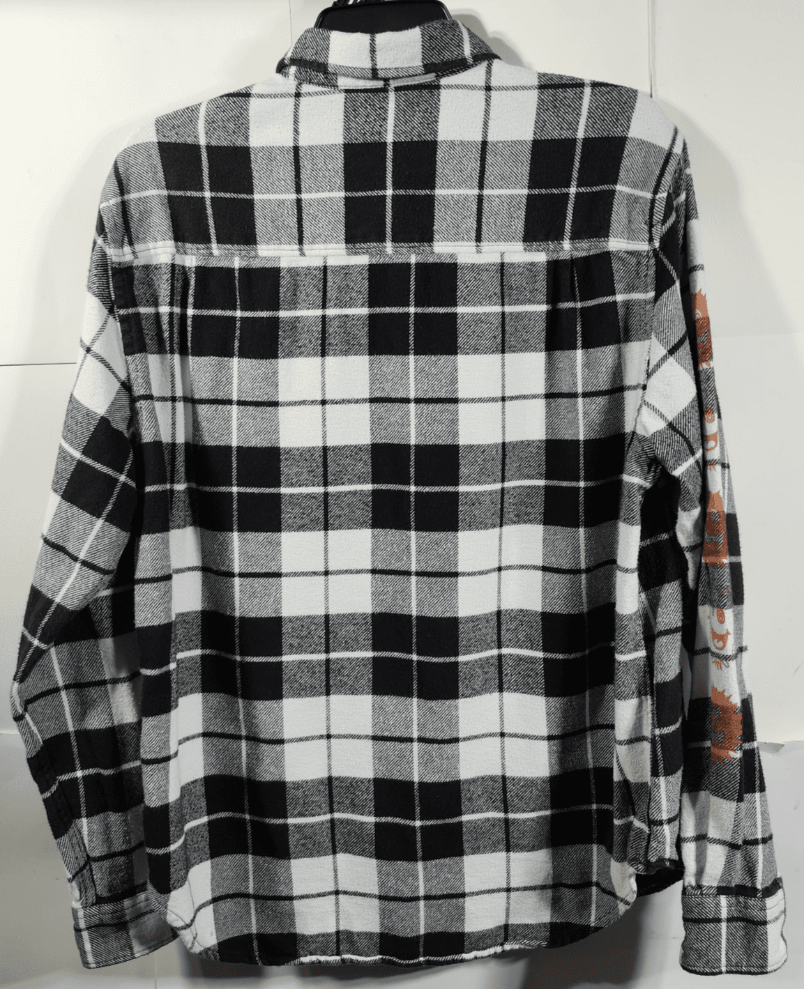 Urban Outfitters Men's M Shirt Psyche Out Sleeve Graphic Flannel Button Up - Thumbnail 6
