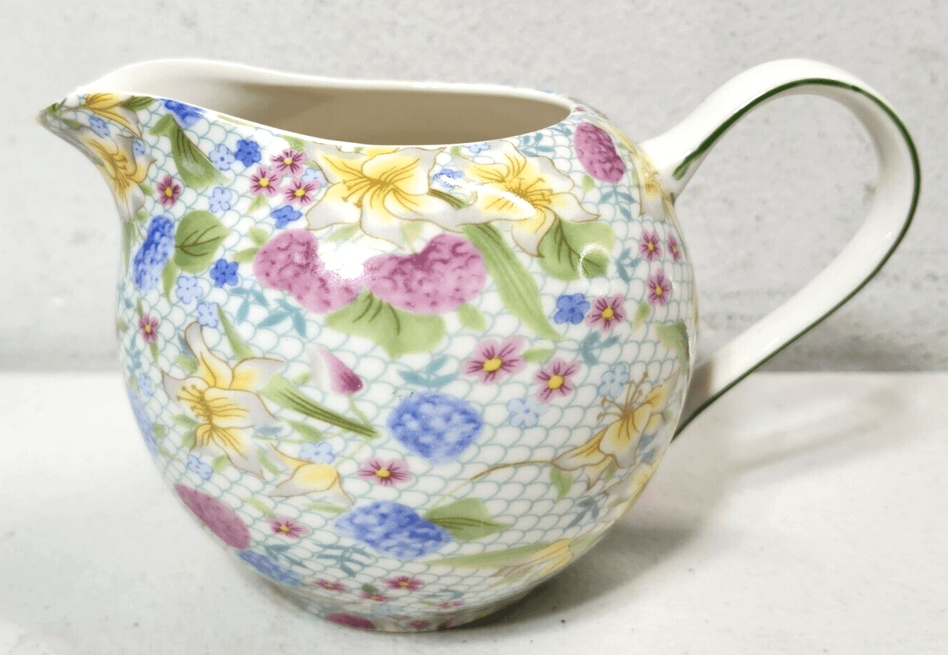 Grace Fine Porcelain 12 Oz Floral Creamer Dutch Jug - Thumbnail 2