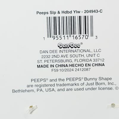 Peeps Slippers & Headband Yellow Child Size Medium 13-1 NEW - Thumbnail 5