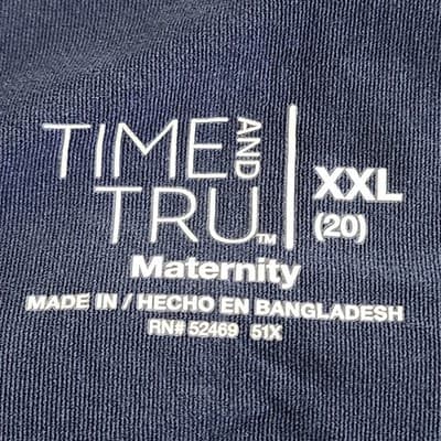 Time & Tru Women's XXL Maternity Jeans Straight Leg Blue Denim Stretch Pants NEW - Thumbnail 9