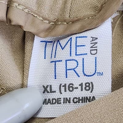 Time and Tru Women's XL Tapered Pants Beige Pull On Stretch With Pockets NEW - Thumbnail 8