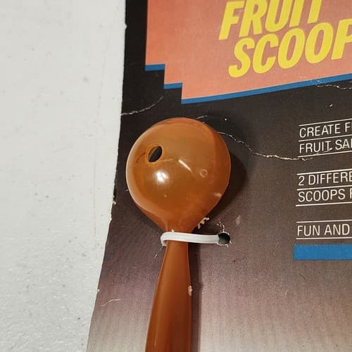 Vintage Fruit Scoop Orange Plastic Kitchen Utensil NEW - Thumbnail 4