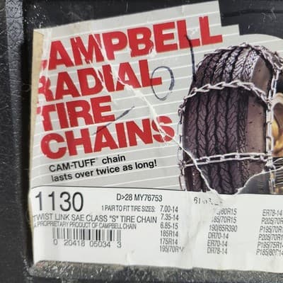 1130 Campbell Radial Tire Snow Chains 1 Set NEW - Thumbnail 2