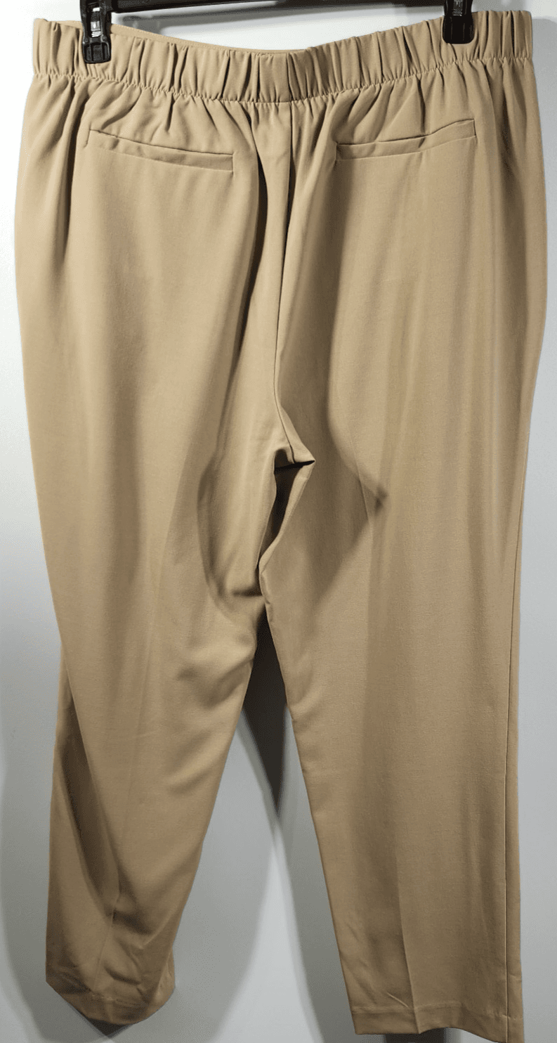 Time and Tru Women's XL Tapered Pants Beige Pull On Stretch With Pockets NEW - Thumbnail 6