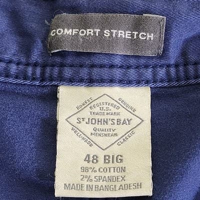 St Johns Bay Comfort Stretch Chino Shorts Mens 48 Big Blue NEW - Thumbnail 8