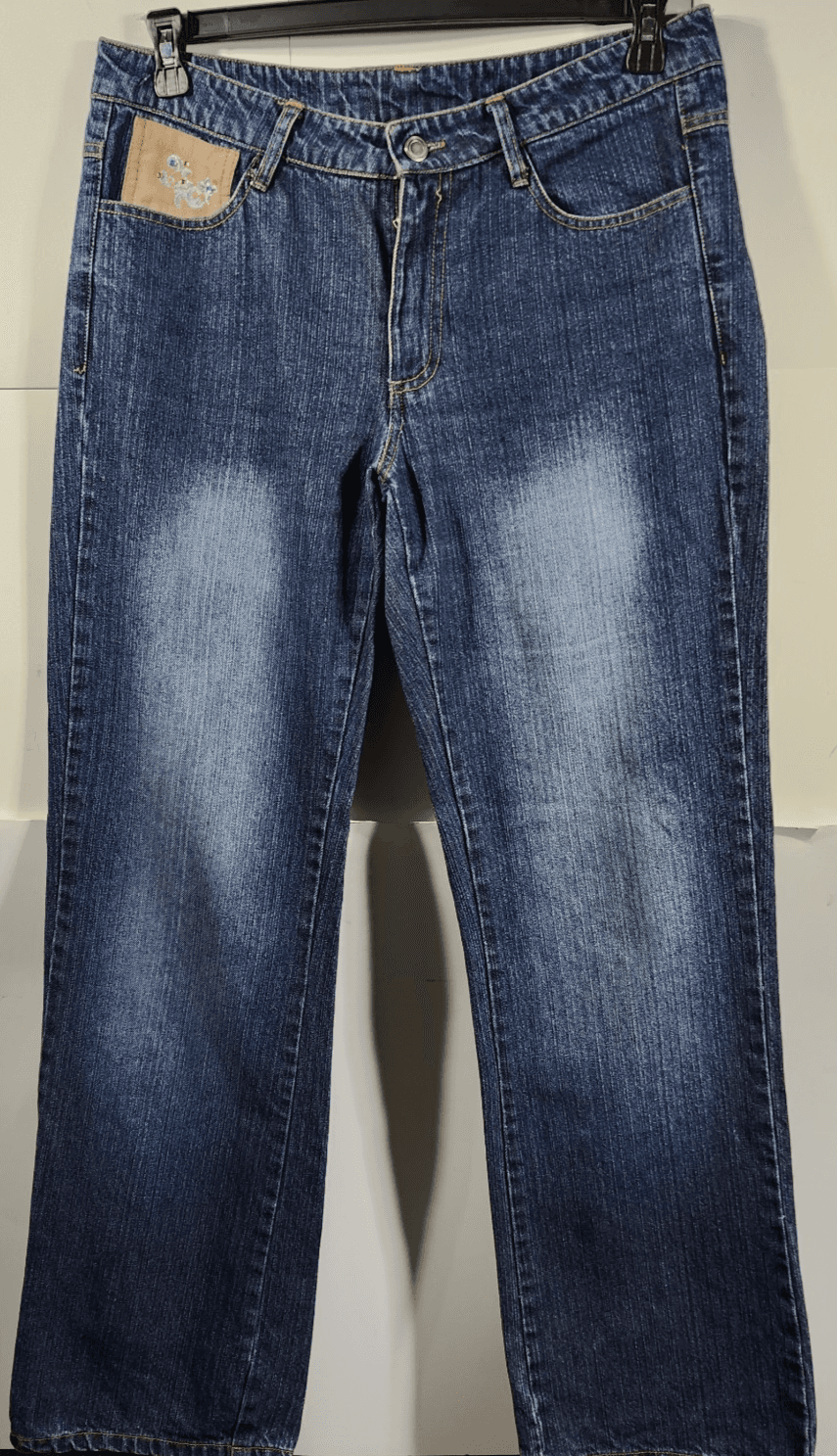 Gordon James Women's 9/10 Jeans Blue Embellished Embroidered Jeweled Pockets - Thumbnail 5