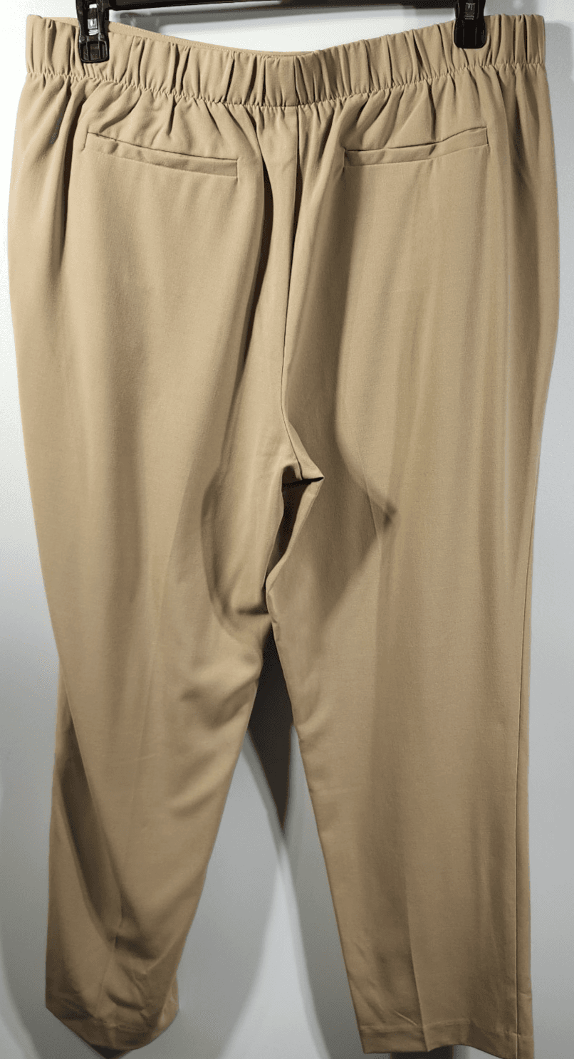 Time and Tru Women's XL Tapered Pants Beige Pull On Stretch With Pockets NEW - Thumbnail 4