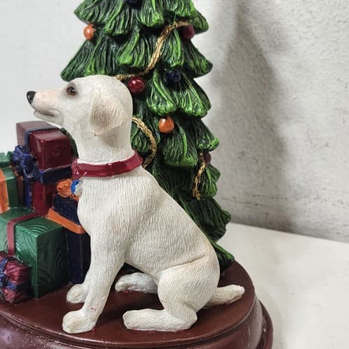 Seasonal Elements Christmas Tree Statue With Dog & Presents Home Decor - Thumbnail 4