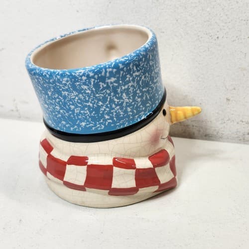 Hallmark Mitford Percy Snowman Ceramic Coffee Mug Cocoa Checkered Christmas - Thumbnail 8