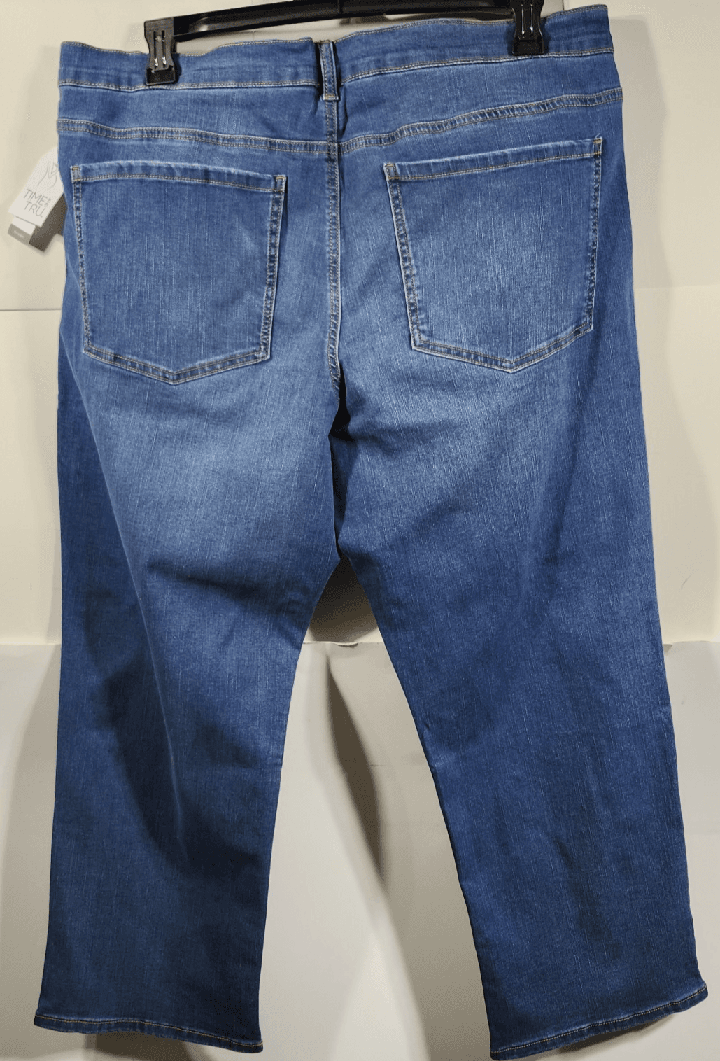 Time & Tru Women's XXL Maternity Jeans Straight Leg Blue Denim Stretch Pants NEW - Thumbnail 4