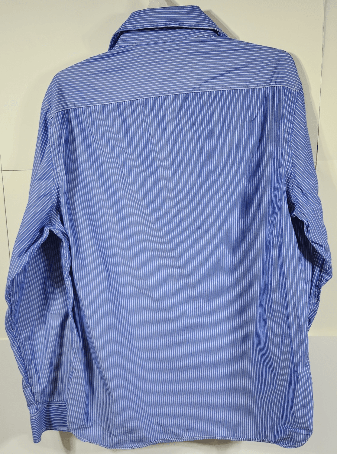American Eagle Mens Button Up Long Sleeve Shirt Size Medium Blue White Striped - Thumbnail 6