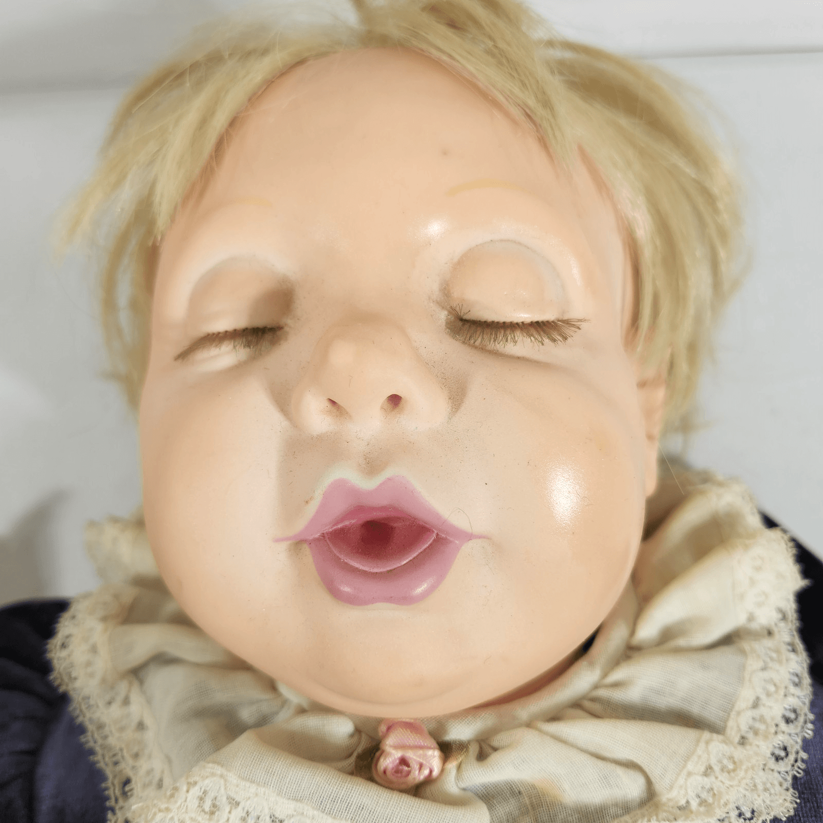 1984 Hasbro Real Baby J Turner Sleeping Closed Eyed Blonde Hair Weighted Doll - Thumbnail 7
