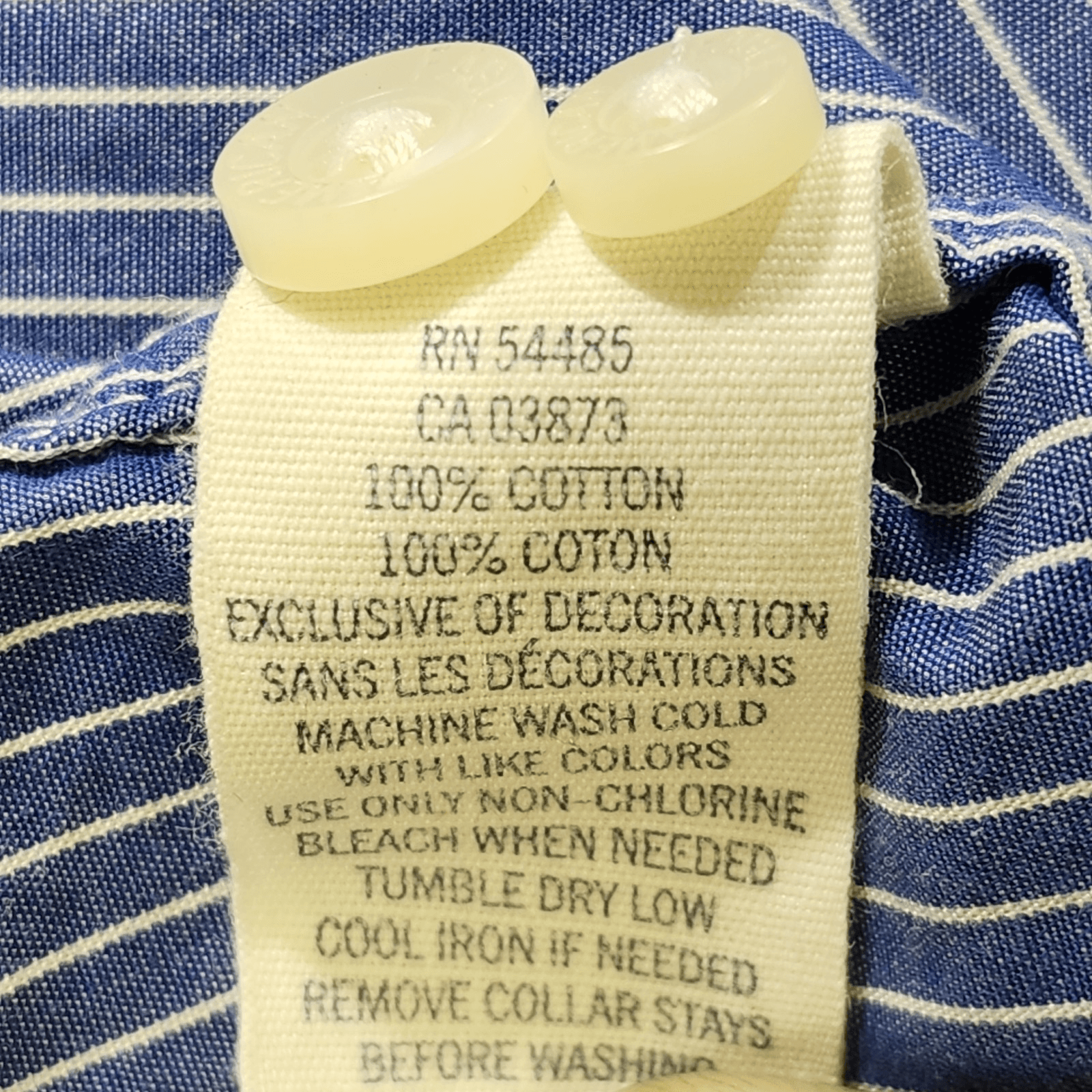 American Eagle Mens Button Up Long Sleeve Shirt Size Medium Blue White Striped - Thumbnail 8