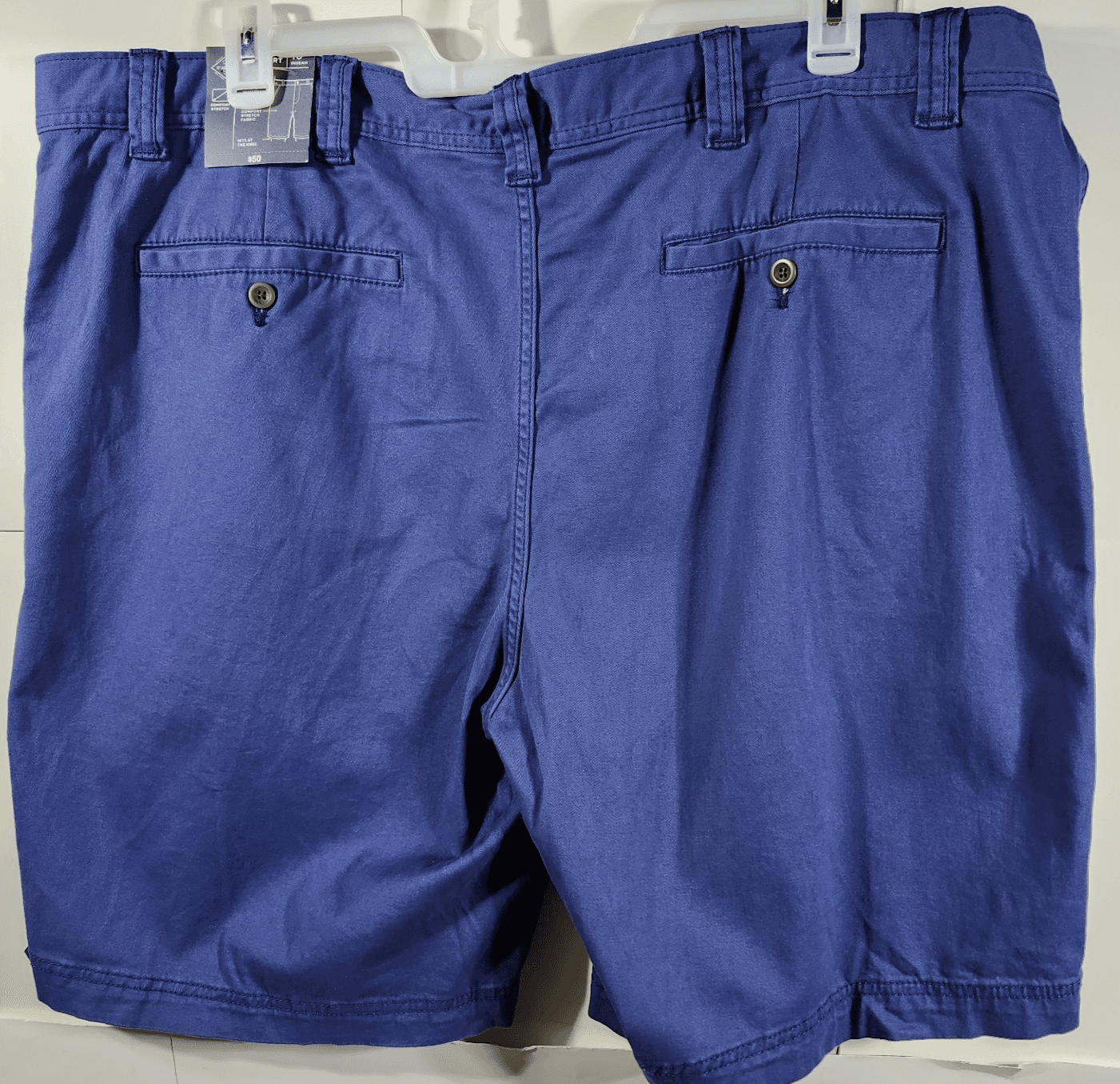 St Johns Bay Comfort Stretch Chino Shorts Mens 48 Big Blue NEW - Thumbnail 6