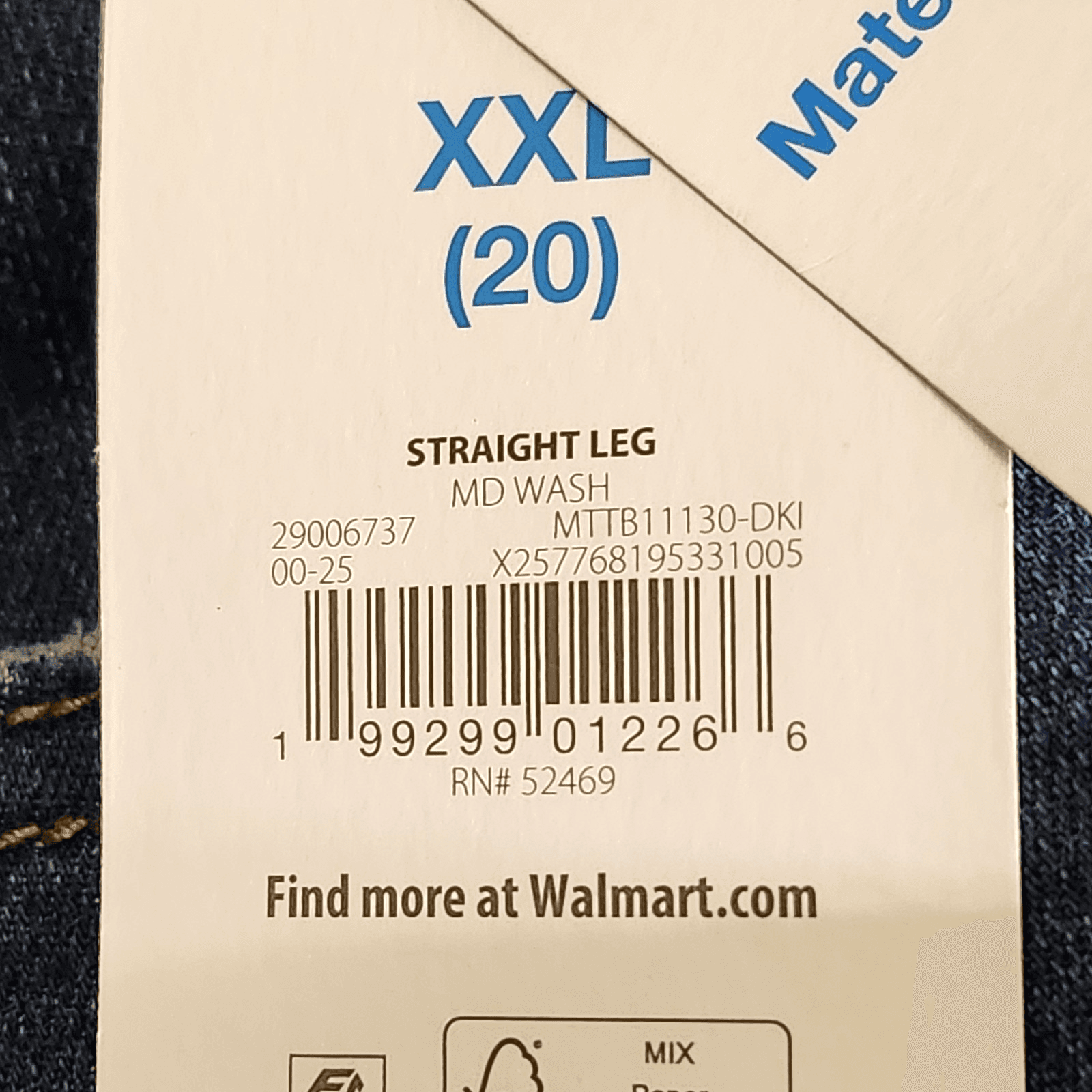 Time & Tru Women's XXL Maternity Jeans Straight Leg Blue Denim Stretch Pants NEW - Thumbnail 8
