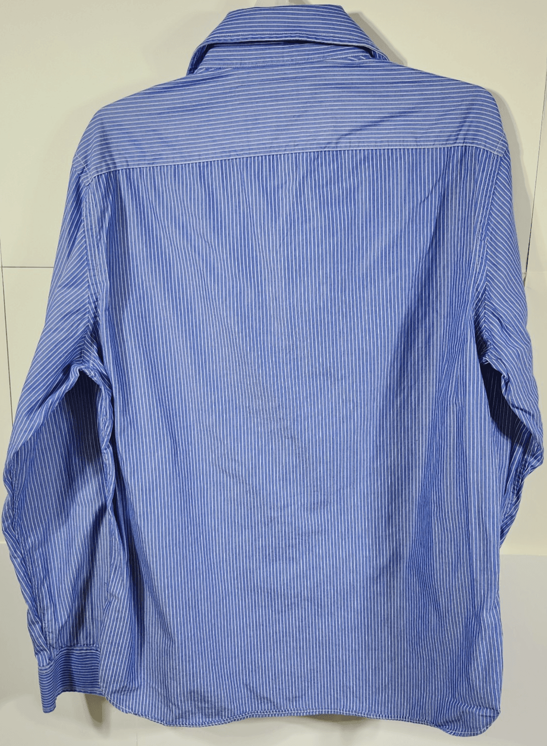 American Eagle Mens Button Up Long Sleeve Shirt Size Medium Blue White Striped - Thumbnail 4