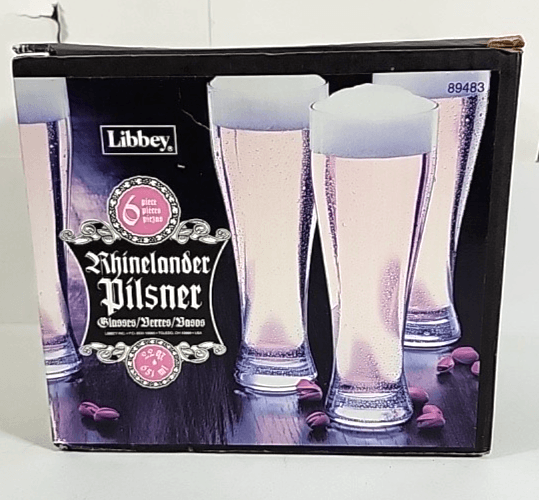 Libbey Rhinelander Pilsner Beer 14.5oz Glasses Set of 6 NEW - Thumbnail 8