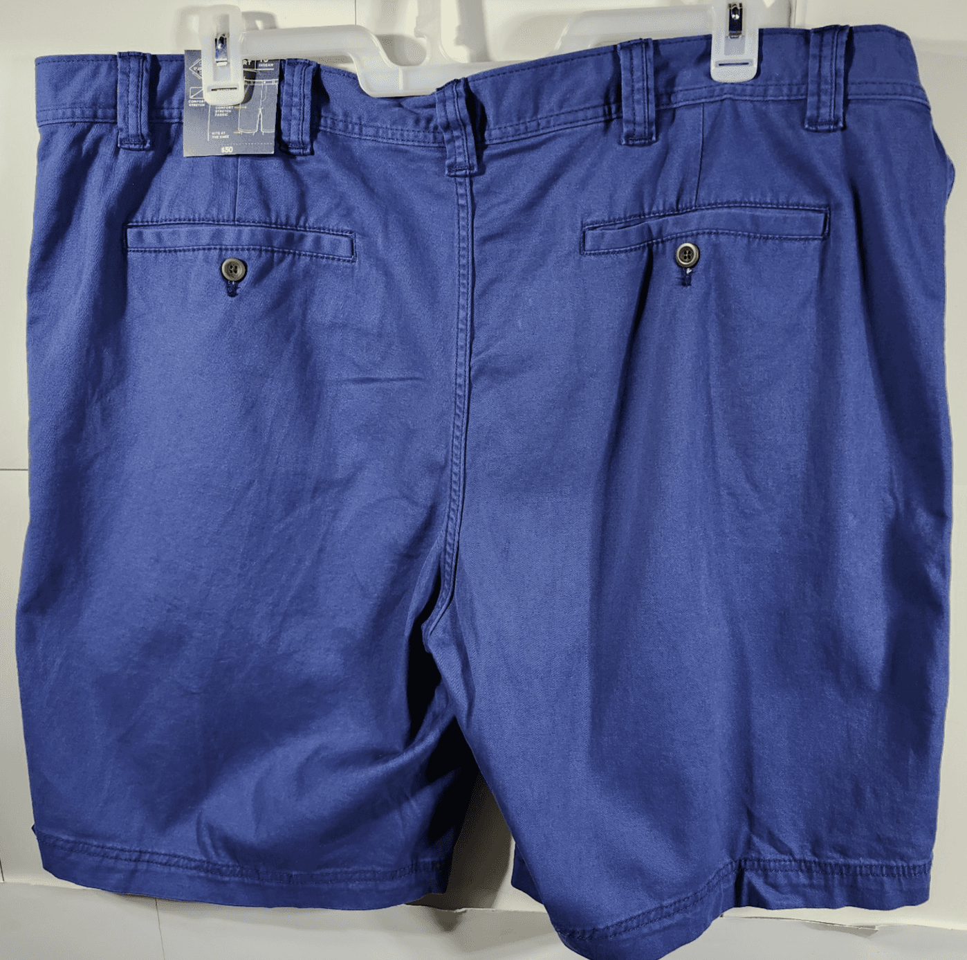St Johns Bay Comfort Stretch Chino Shorts Mens 48 Big Blue NEW - Thumbnail 4