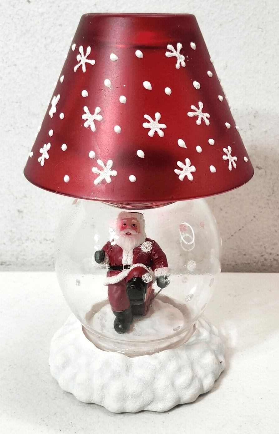 Winter Follies Santa Globe Candle Holder Lamp Holiday Xmas Home Decor