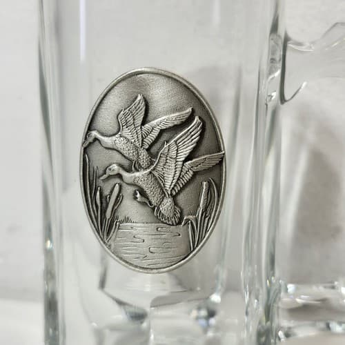 Fort Glass Beer Mug With Pewter Duck Badge Drinking Cup With Box - Thumbnail 5