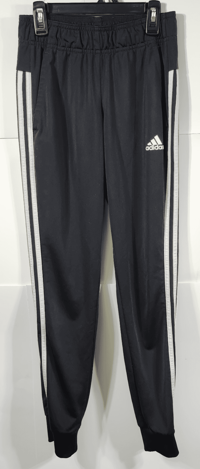 Adidas Pants Women's XS Black Track White 3 Stripe Athletic Training