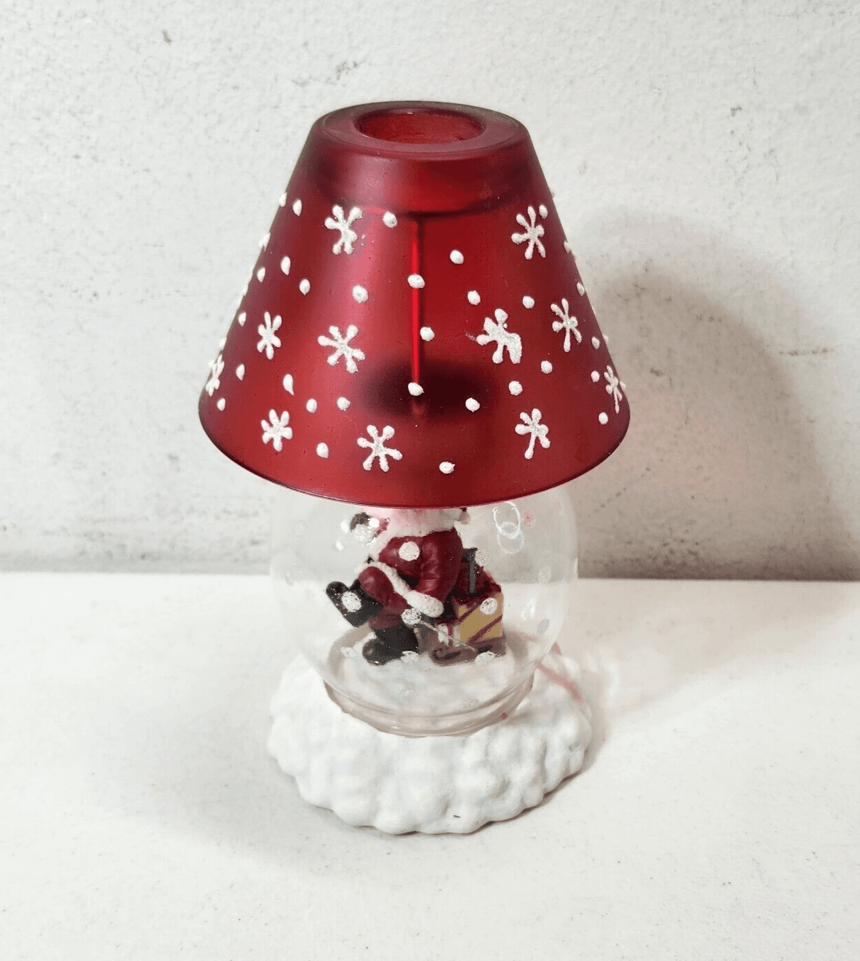 Winter Follies Santa Globe Candle Holder Lamp Holiday Xmas Home Decor - Thumbnail 4