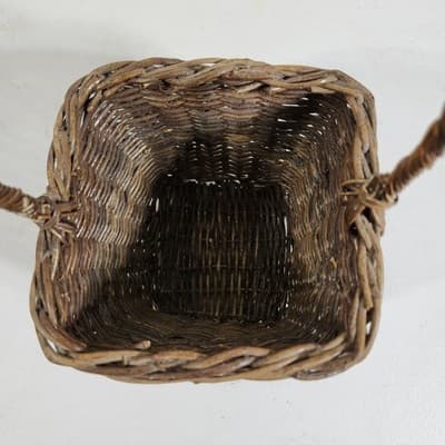 Vintage Rustic Basket Woven Wicker Ceramic Heart Farmhouse Cottage Shabby Chic - Thumbnail 7