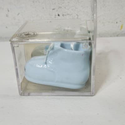 Russ Berrie Porcelain Baby Boy Booties Ornament Marcus Birth Info Card - Thumbnail 2