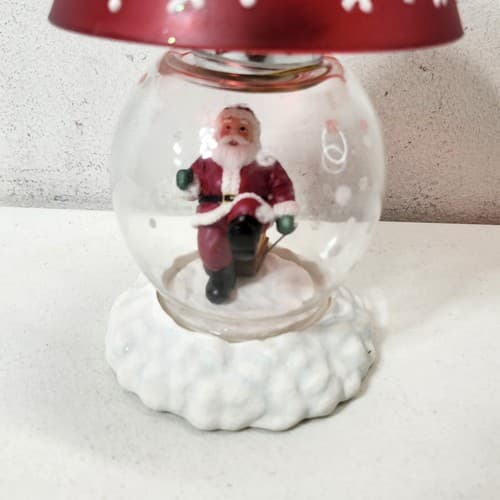 Winter Follies Santa Globe Candle Holder Lamp Holiday Xmas Home Decor - Thumbnail 2