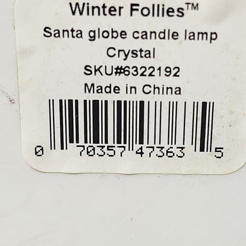 Winter Follies Santa Globe Candle Holder Lamp Holiday Xmas Home Decor - Thumbnail 8