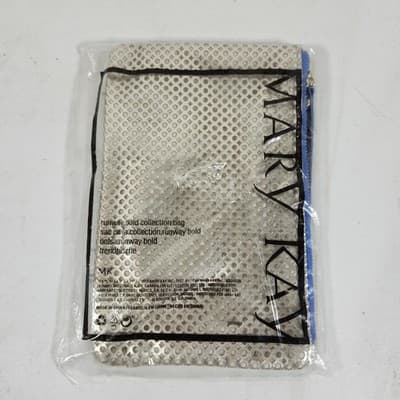 Mary Kay Gold Beauty Case Make Up Bag Zip Closure 7.5"x5” NEW - Thumbnail 3