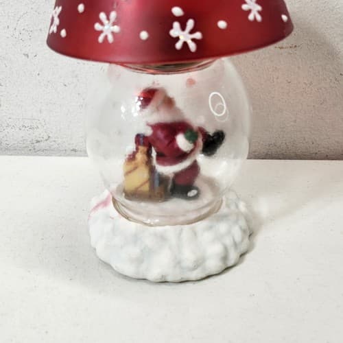 Winter Follies Santa Globe Candle Holder Lamp Holiday Xmas Home Decor - Thumbnail 13