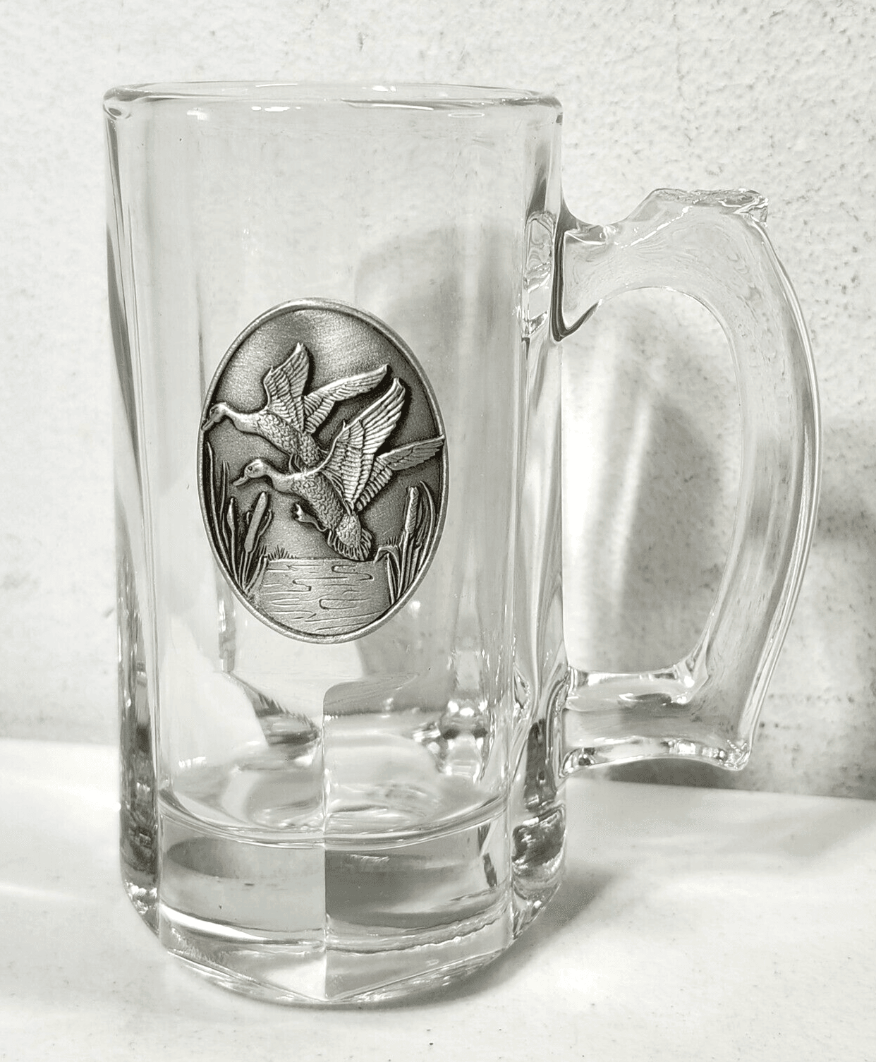 Fort Glass Beer Mug With Pewter Duck Badge Drinking Cup With Box