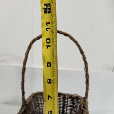 Vintage Rustic Basket Woven Wicker Ceramic Heart Farmhouse Cottage Shabby Chic - Thumbnail 9