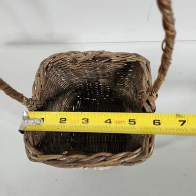 Vintage Rustic Basket Woven Wicker Ceramic Heart Farmhouse Cottage Shabby Chic - Thumbnail 10