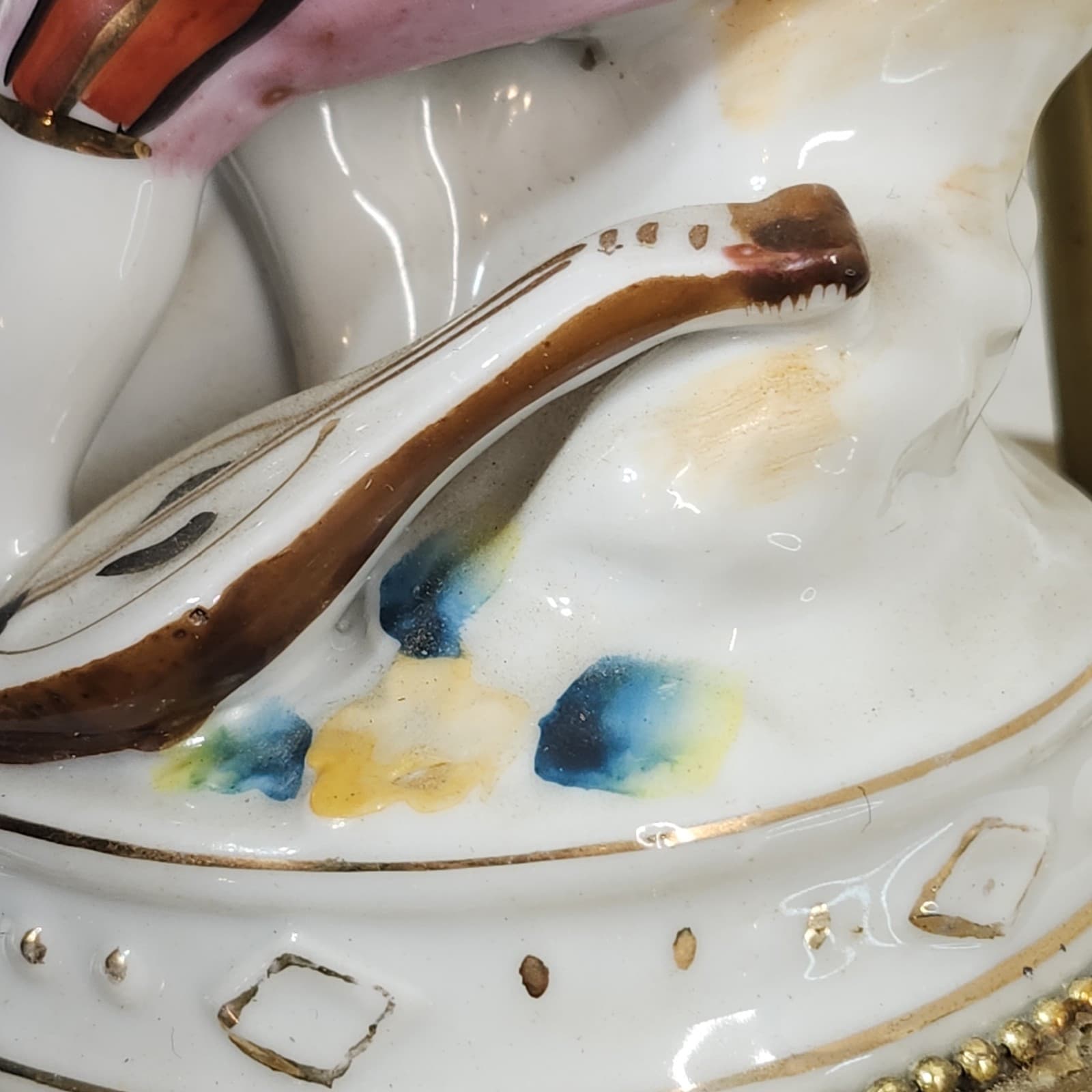 Vintage Lamp Victorian Figures Home Decor 12" Dresden Porcelain Style - Thumbnail 18