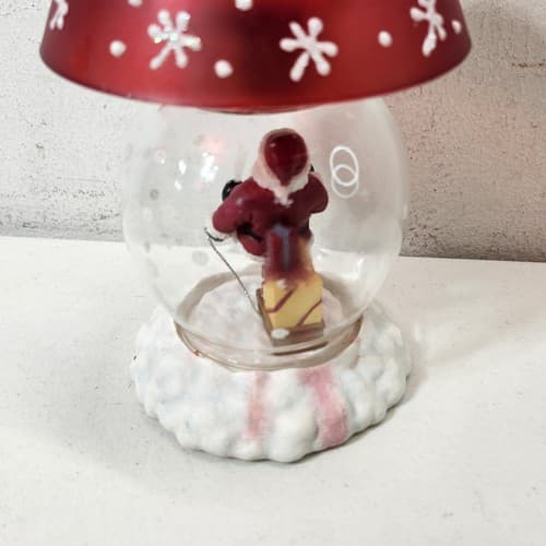 Winter Follies Santa Globe Candle Holder Lamp Holiday Xmas Home Decor - Thumbnail 10