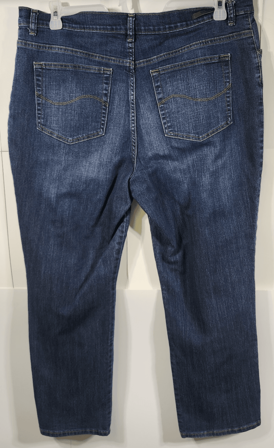 Lee Jeans Relaxed Fit Straight Leg Women’s Size 18 Short Blue Denim Mom Pants - Thumbnail 6