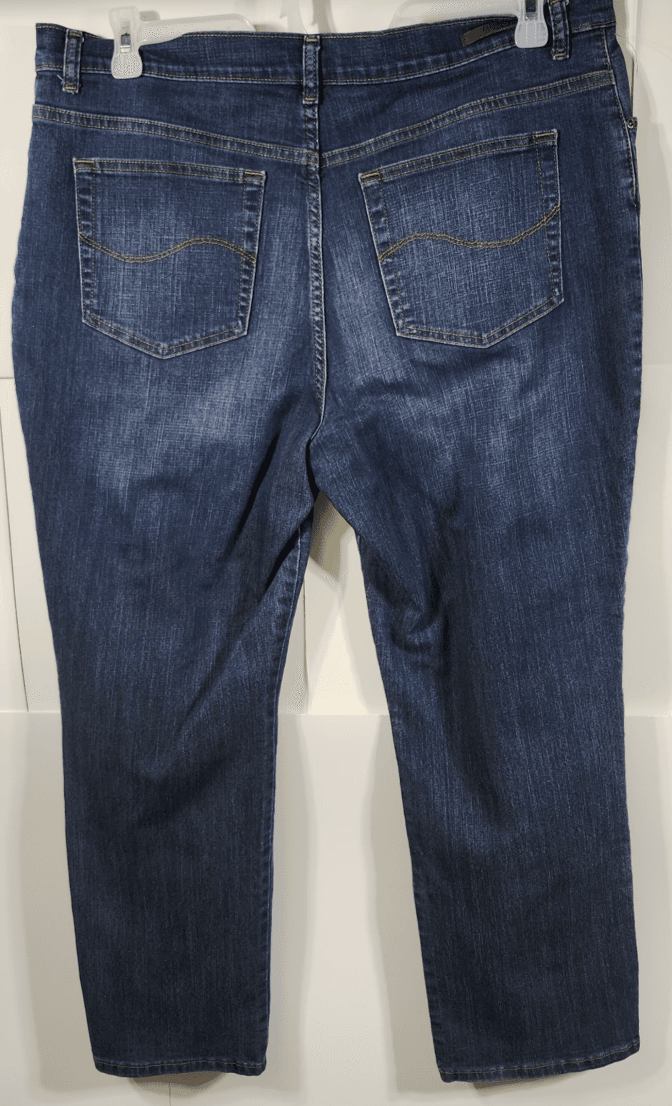 Lee Jeans Relaxed Fit Straight Leg Women’s Size 18 Short Blue Denim Mom Pants - Thumbnail 4