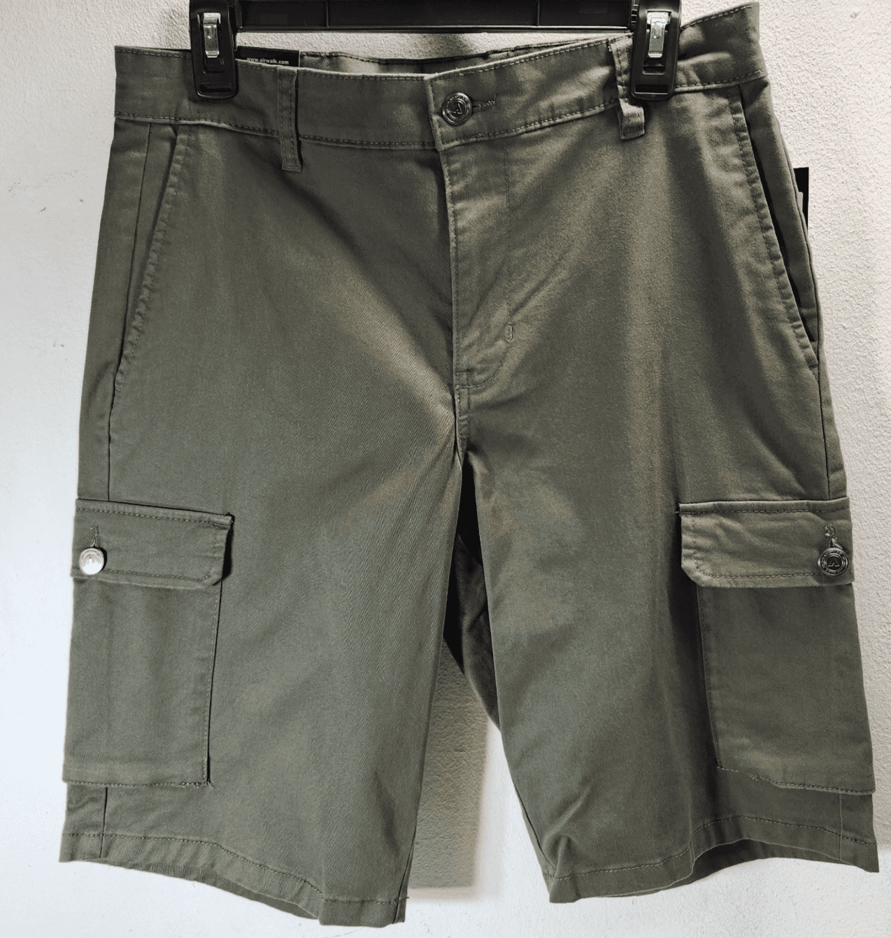 Airwalk Men's Cargo Shorts Size 30 Green 100% Cotton Side Pockets NEW - Thumbnail 5