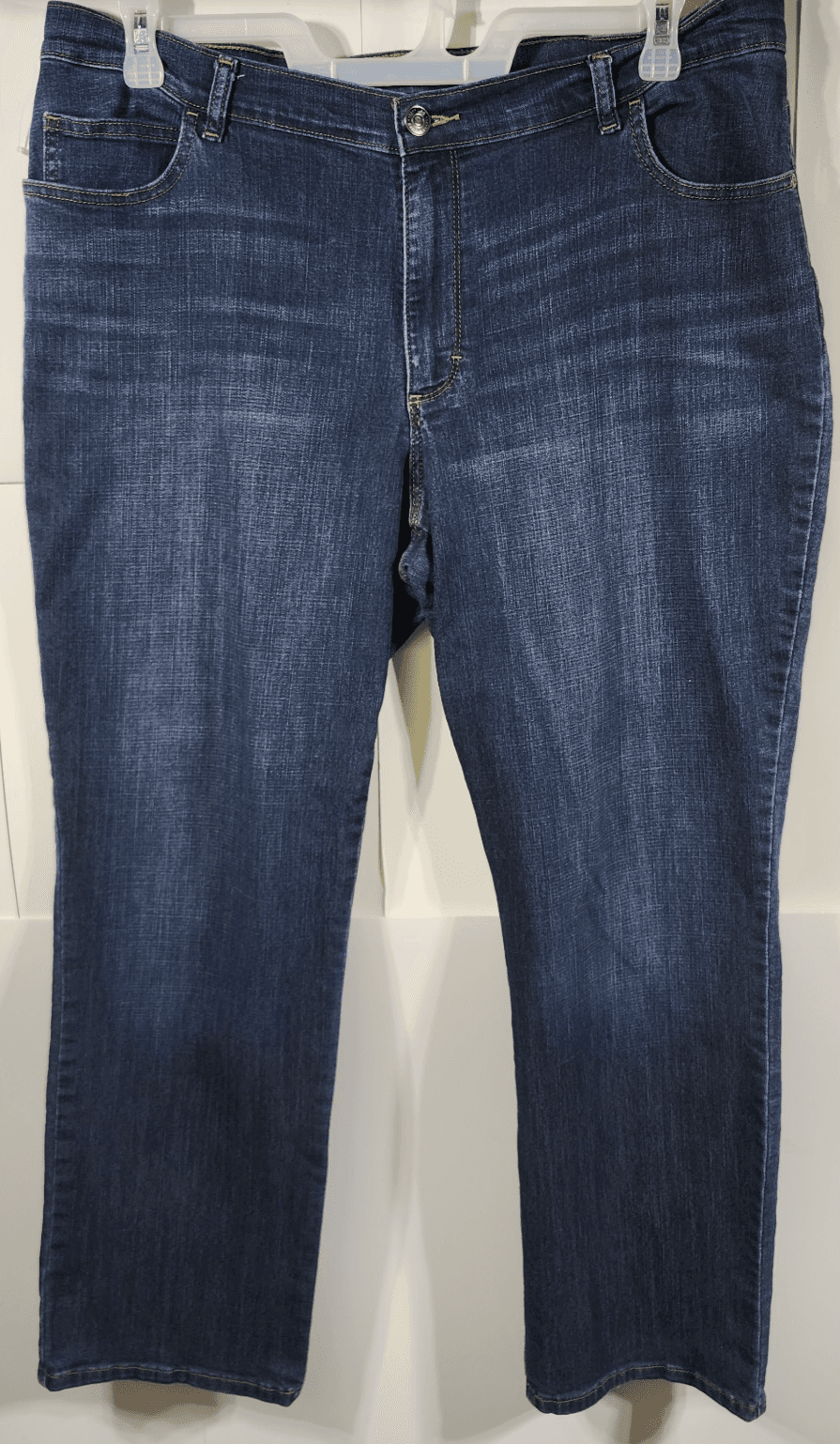 Lee Jeans Relaxed Fit Straight Leg Women’s Size 18 Short Blue Denim Mom Pants - Thumbnail 5