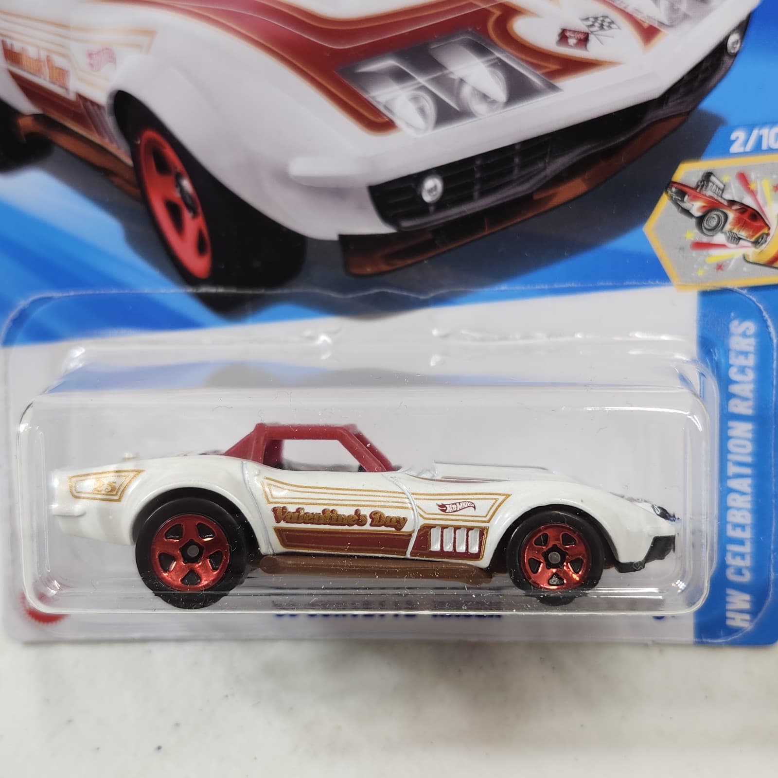 Hot Wheels '69 Corvette Racer Valentines Day Car HW Celebration Racers NEW - Thumbnail 2