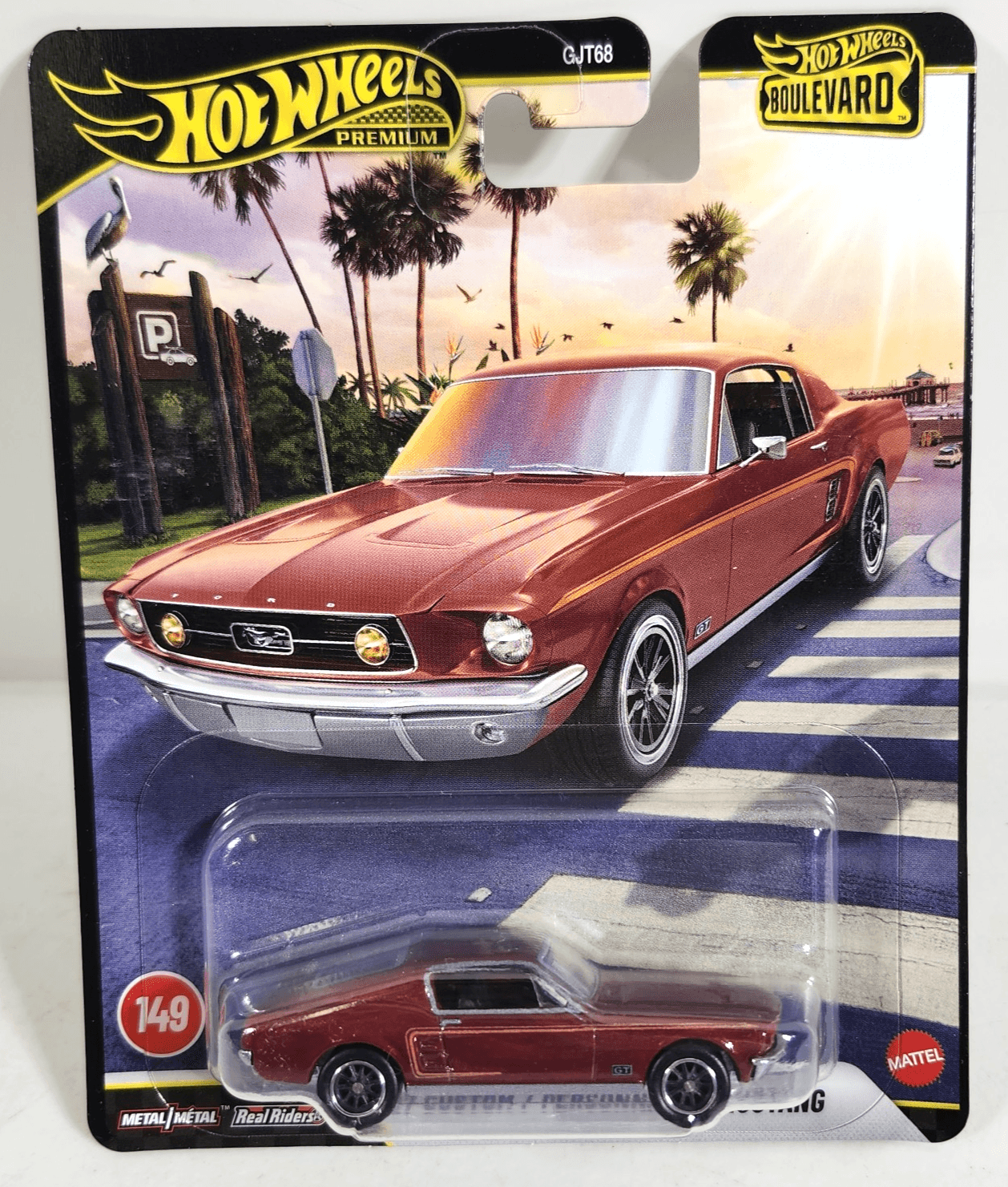 2026 Hot Wheels Premium Boulevard '67 Ford Custom Mustang Red Car 1/64 Toy NEW