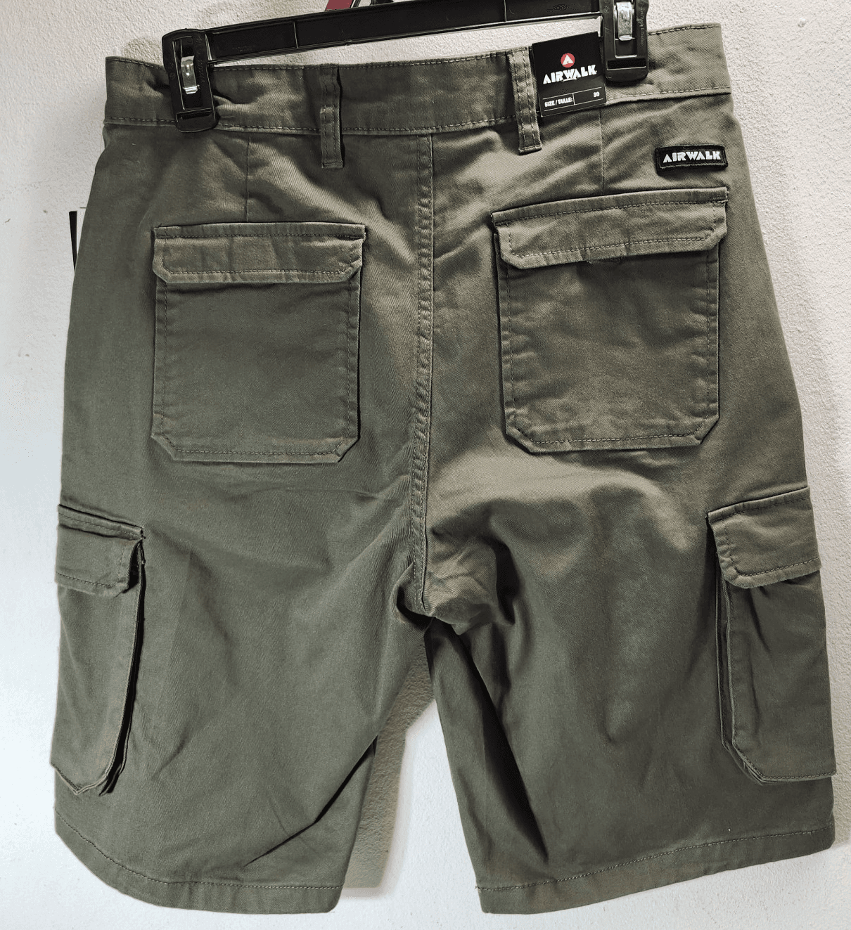 Airwalk Men's Cargo Shorts Size 30 Green 100% Cotton Side Pockets NEW - Thumbnail 6