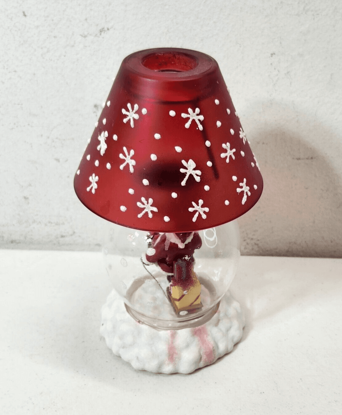 Winter Follies Santa Globe Candle Holder Lamp Holiday Xmas Home Decor - Thumbnail 6