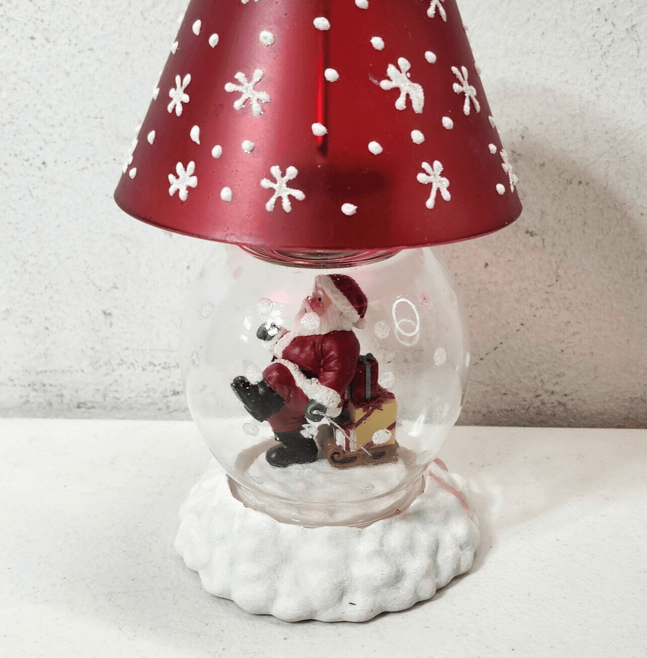 Winter Follies Santa Globe Candle Holder Lamp Holiday Xmas Home Decor - Thumbnail 5