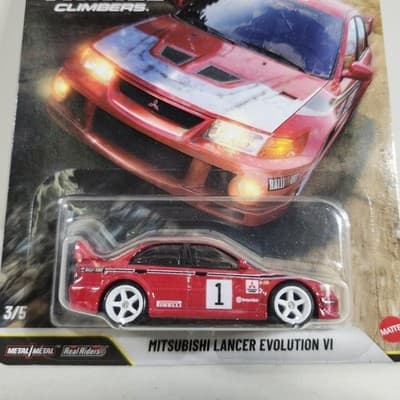 2026 Hot Wheels Mitsubishi Lancer Evolution VI Thrill Climbers Red Car 1/64 Toy - Thumbnail 2