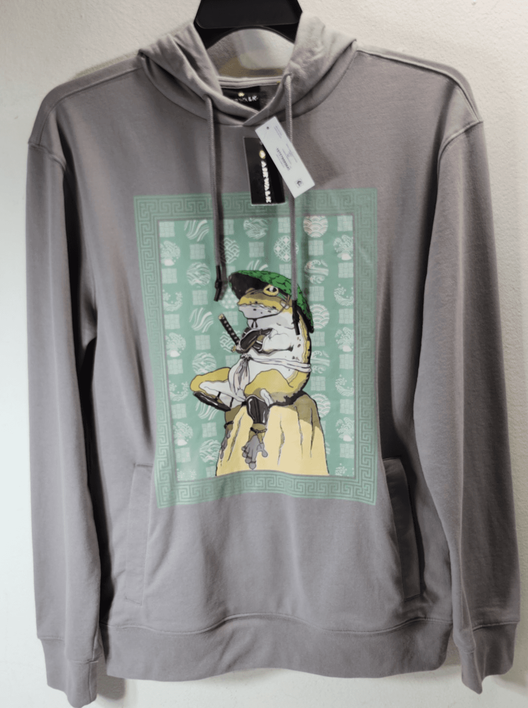 Airwalk Hoodie Mens Size Small Gray Long Sleeve Graphic Hooded Sweatshirt NEW