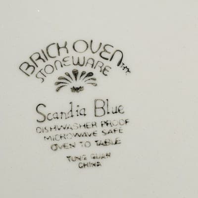 2 BRICK OVEN Stoneware Scandia Blue Tung Guan 10.25" Dinner Plates - Thumbnail 6