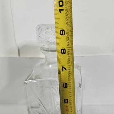 Whiskey Liquor Decanter Italian Cut Crystal W/Stopper Starburst Italy Vintage - Thumbnail 8
